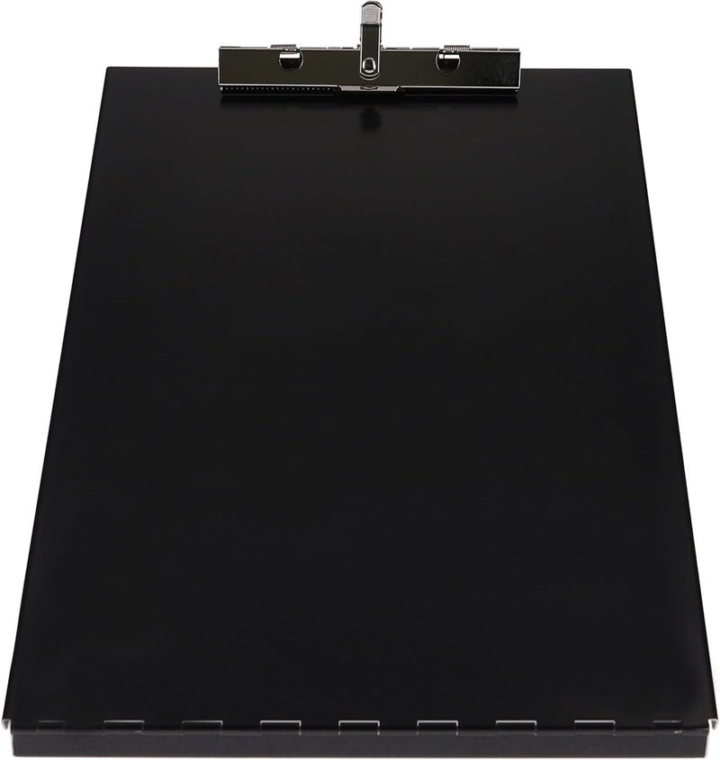 Saunders Slim Metal Clipboard with Storage, Black Single Layer Nursing Clipboard Folio, Letter Size Paper Organizer, Steel Clip with Locking Latch, Form Holder for Office, School & Work - Made in USA - Image 3